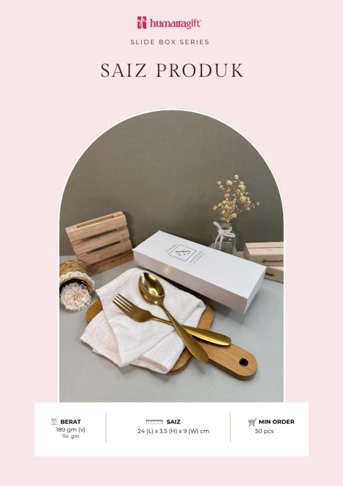 Spoon & Fork Set In Ayu Slide Box - Image 4