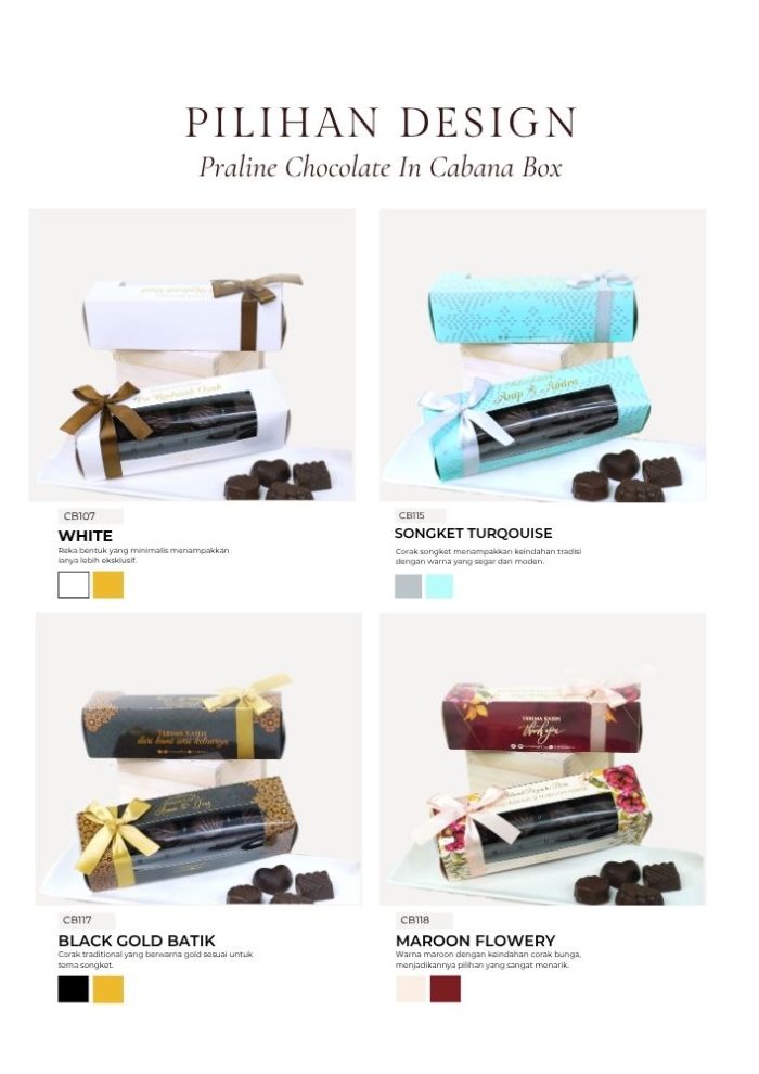 Praline Chocolate in Cabana Box- Maroon Flowery - Image 10