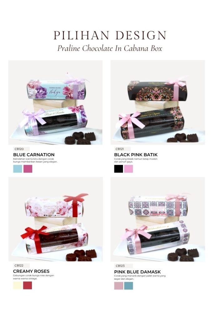 Praline Chocolate in Cabana Box- Maroon Flowery - Image 11