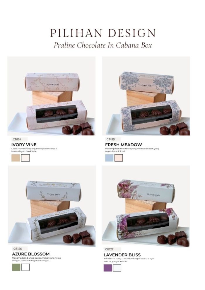 Praline Chocolate in Cabana Box- Maroon Flowery - Image 12
