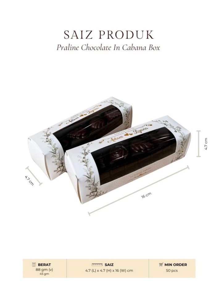 Praline Chocolate in Cabana Box- Maroon Flowery - Image 4