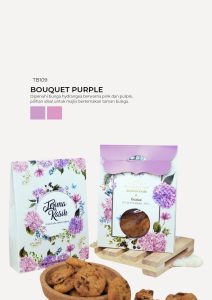 Chip Cookies 8pcs In Turin Box - Bouquet Purple