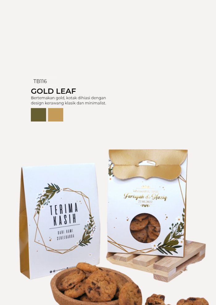 Chip Cookies 8pcs In Turin Box - Gold Leaf - Image 1