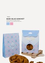 Chip Cookies 8pcs In Turin Box - Baby Blue Songket