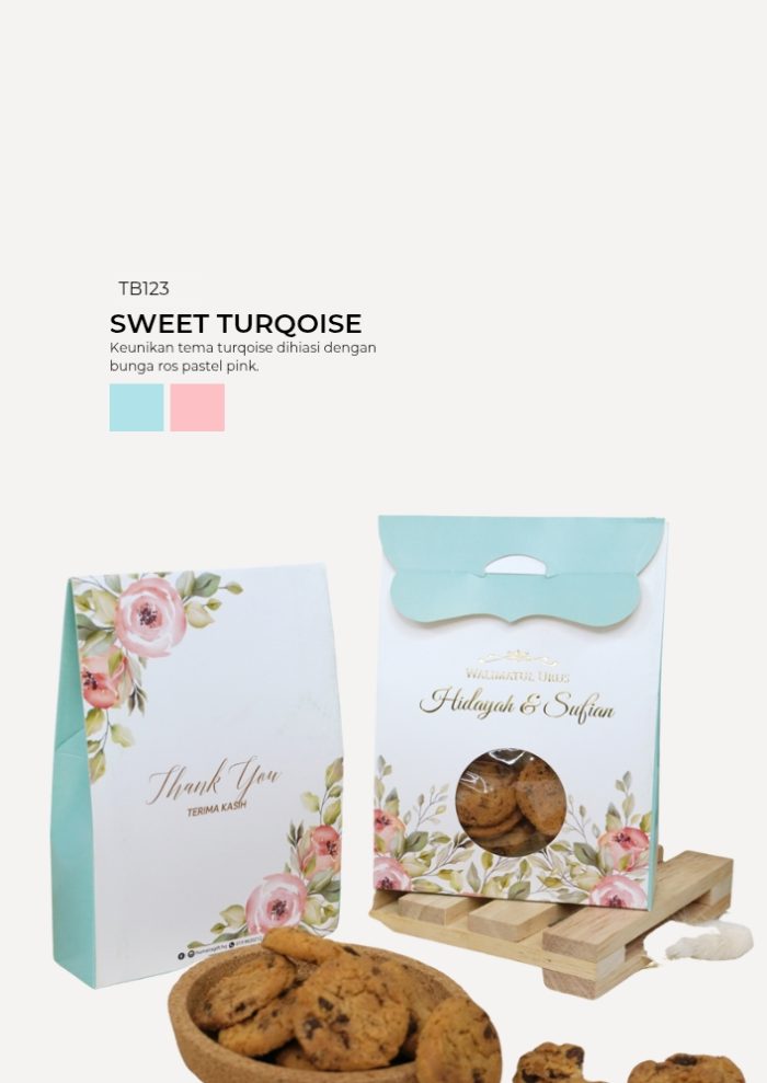 Chip Cookies 8pcs In Turin Box - Sweet Turqoise - Image 1