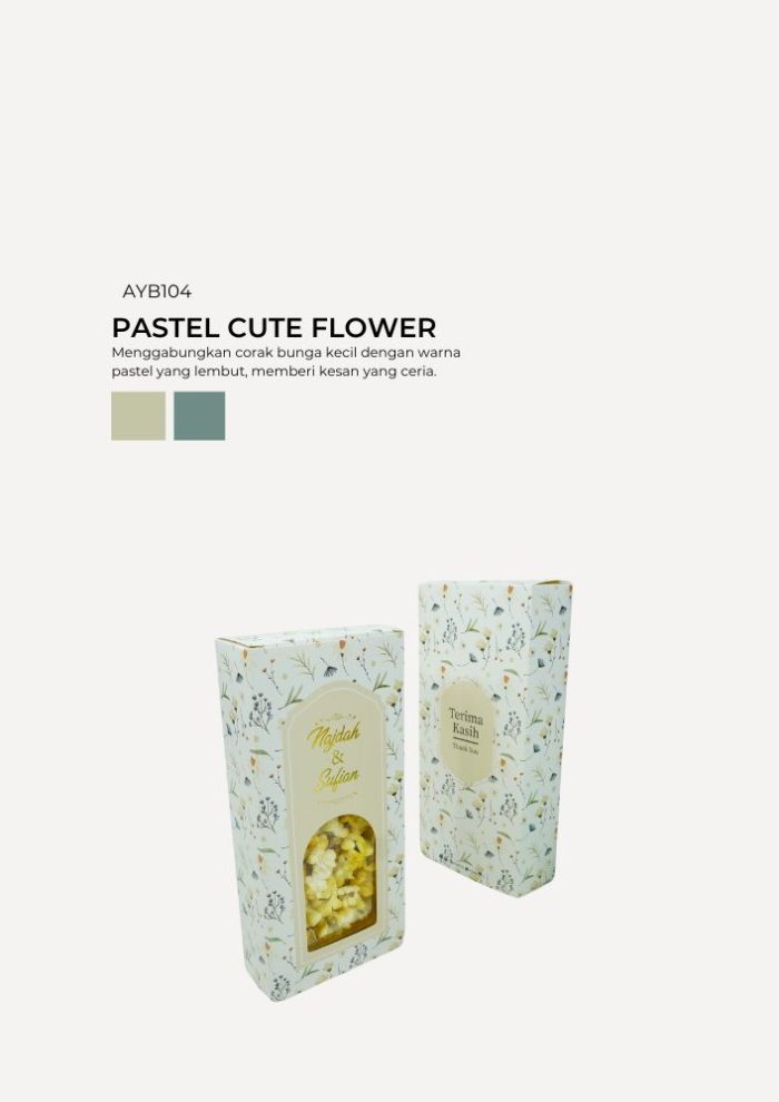 Caramel Popcorn In Aydin Box - Pastel Cute Flower - Image 1