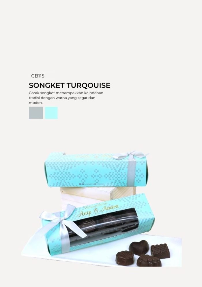 Praline Chocolate in Cabana Box- Songket Turqouise - Image 1