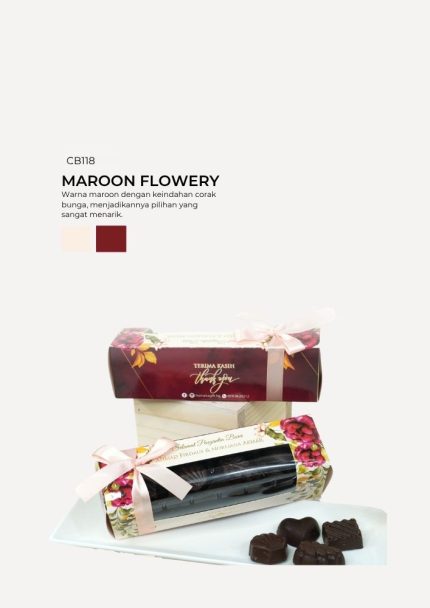 Praline Chocolate in Cabana Box- Maroon Flowery
