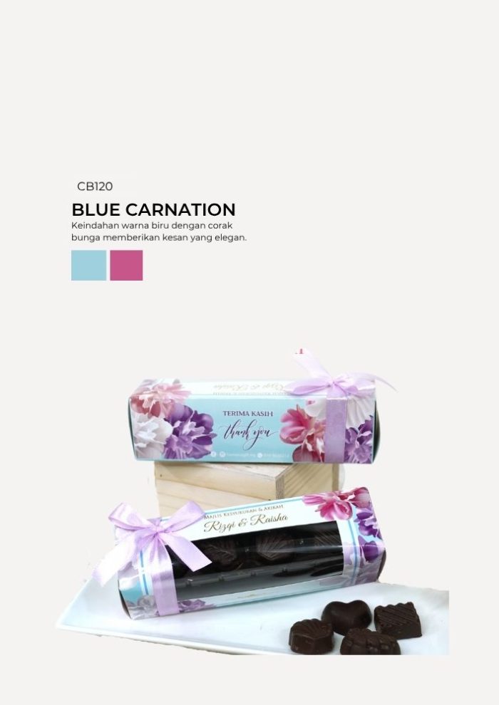 Praline Chocolate in Cabana Box- Blue Carnation - Image 1
