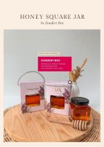 Honey Square Jar In Zundert Box - Baby Blue Songket - Image 2