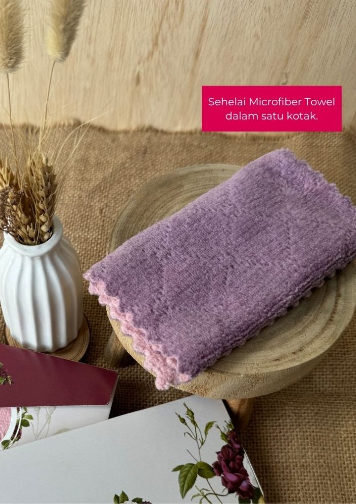 Microfiber Towel In Haeju Box - Elegant Purple - Image 5