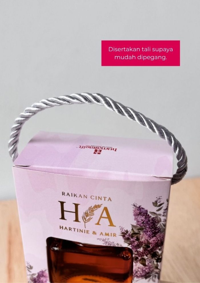 Honey Square Jar In Zundert Box - Baby Blue Songket - Image 7