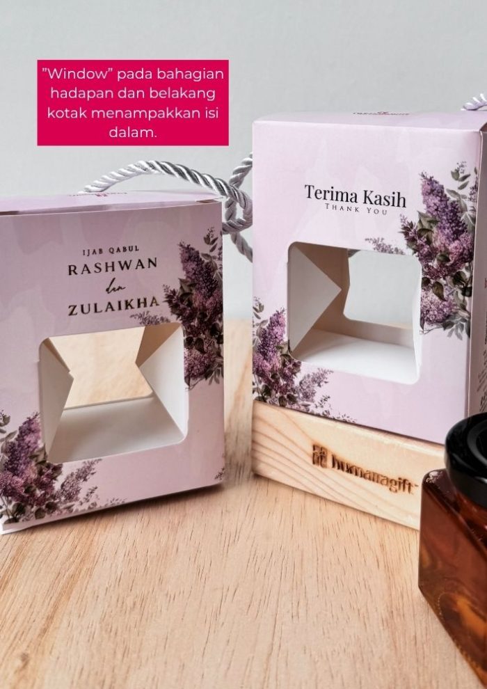 Honey Square Jar In Zundert Box - Baby Blue Songket - Image 9
