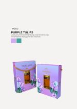Honey Hexagon Jar In Modena Box - Purple Tulips