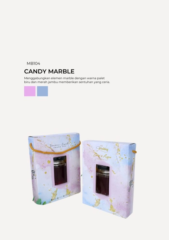 Honey Hexagon Jar In Modena Box - Candy Marble - Image 1