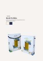 Honey Hexagon Jar In Modena Box - Blue Floral