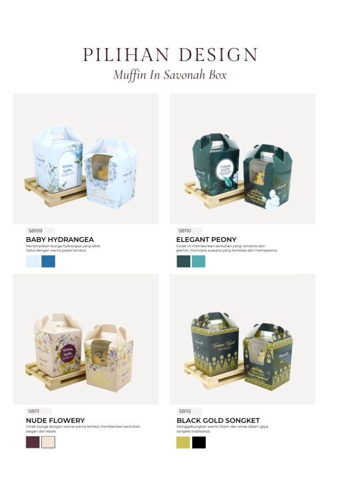 Muffin Choc Chip In Savonnah Box - Evergreen Songket - Image 9