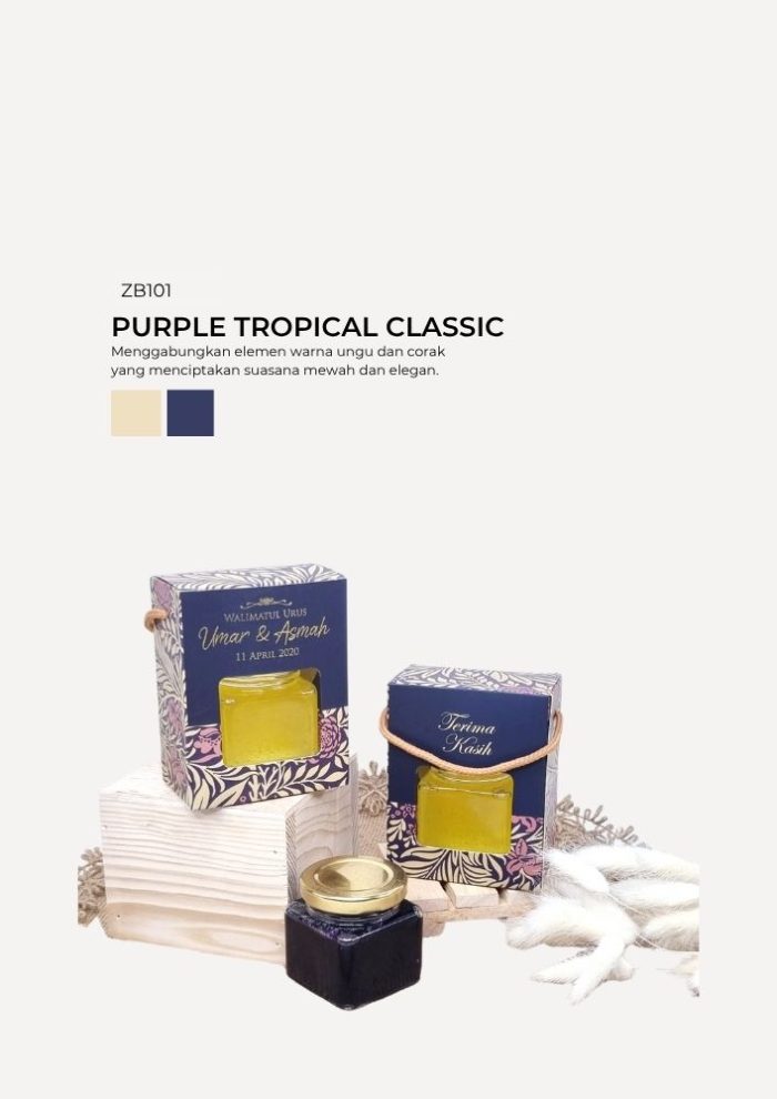 Honey Square Jar In Zundert Box - Purple Tropical Classic - Image 1