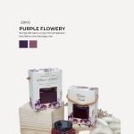 Honey Square Jar In Zundert Box - Purple Flowery