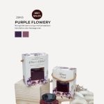 Jam Square Jar In Zundert Box - Purple Flowery