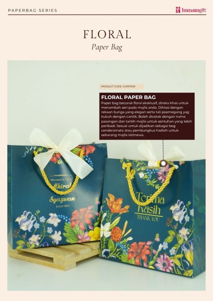 Floral Paper Bag - Milky Way - Image 2