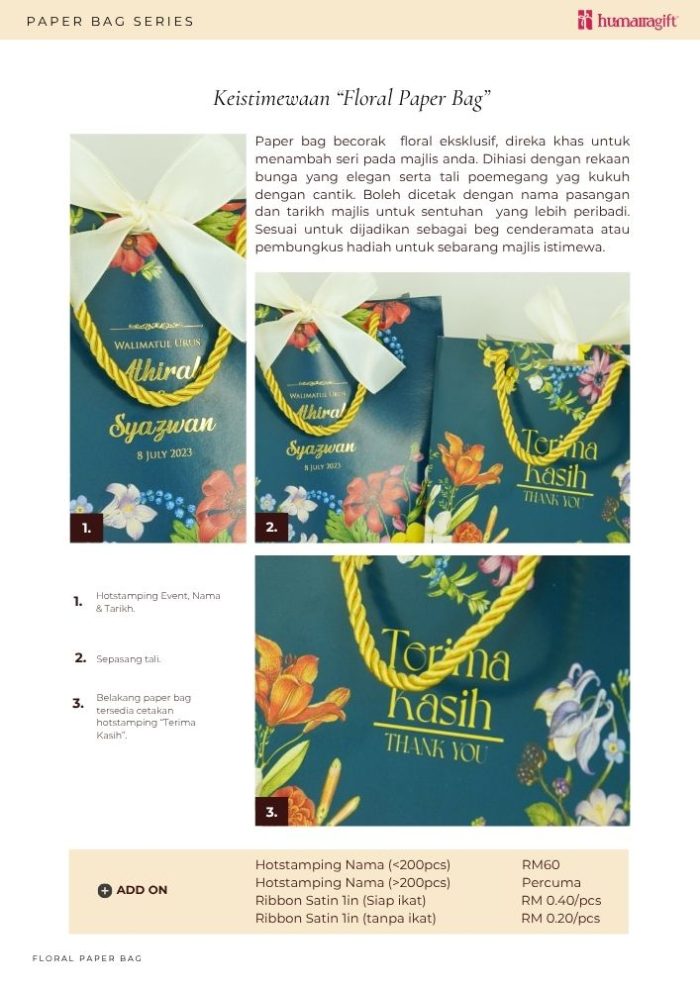 Floral Paper Bag - Milky Way - Image 3