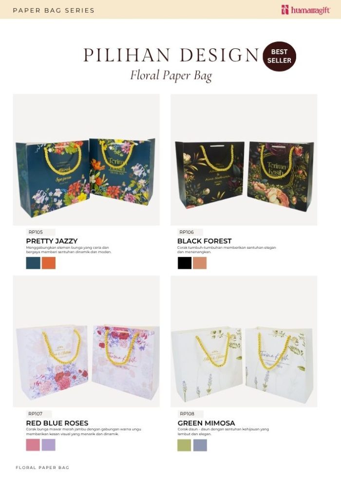 Floral Paper Bag - Milky Way - Image 9