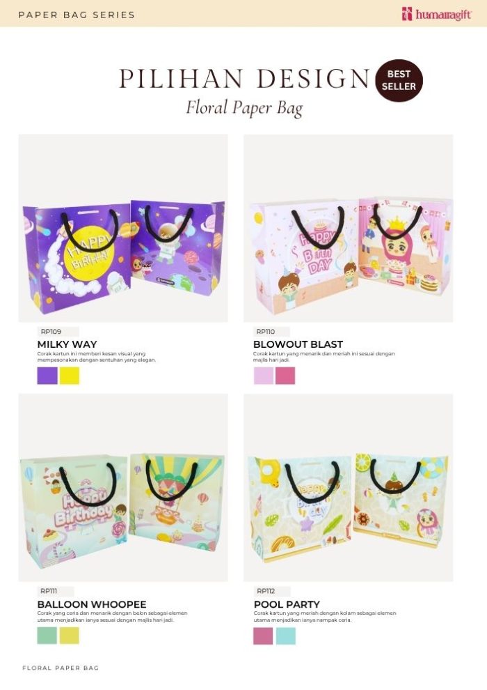 Floral Paper Bag - Milky Way - Image 10