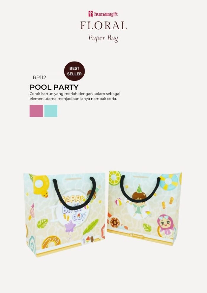 Floral Paper Bag - Pool Party - Image 1