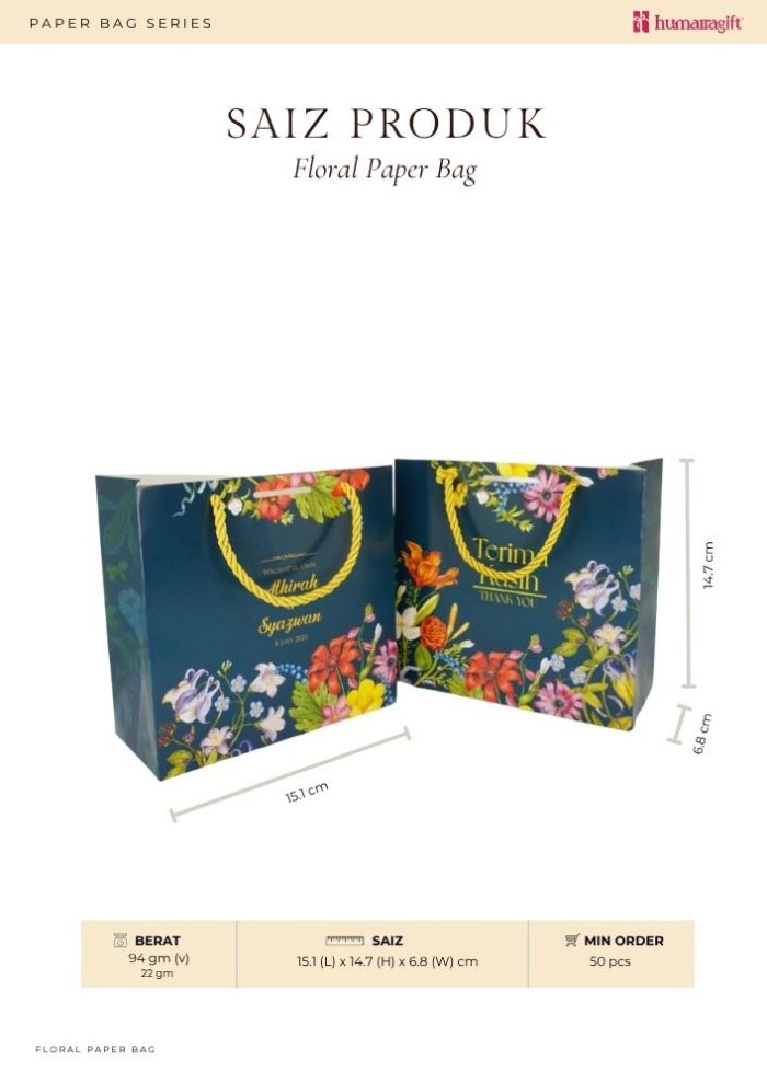 Floral Paper Bag - Milky Way - Image 4