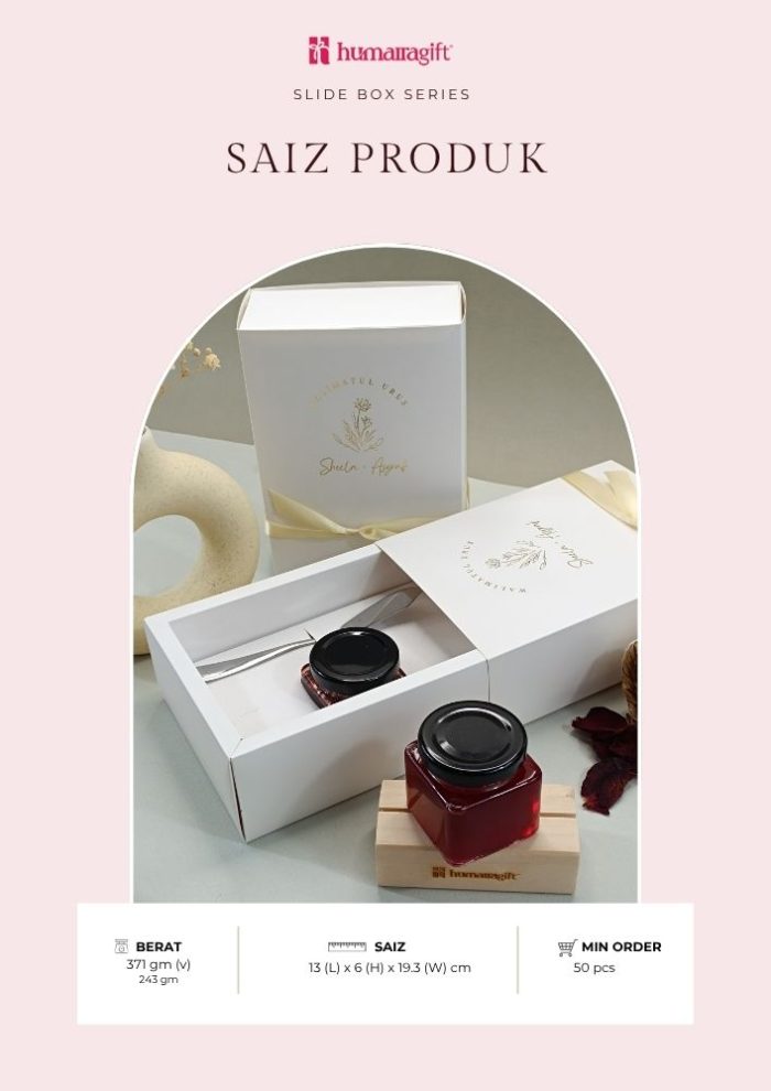 Jam Square Jar + Spreader In Anna Slide Box - Image 3