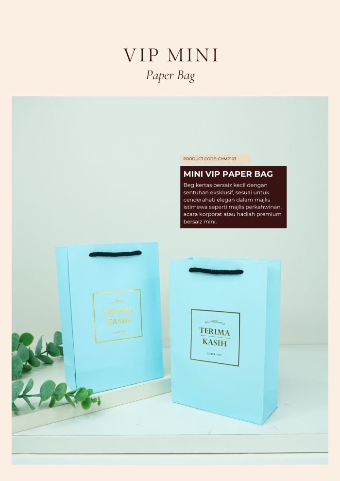 VIP Mini Paper Bag - Gold Emerald Green - Image 2