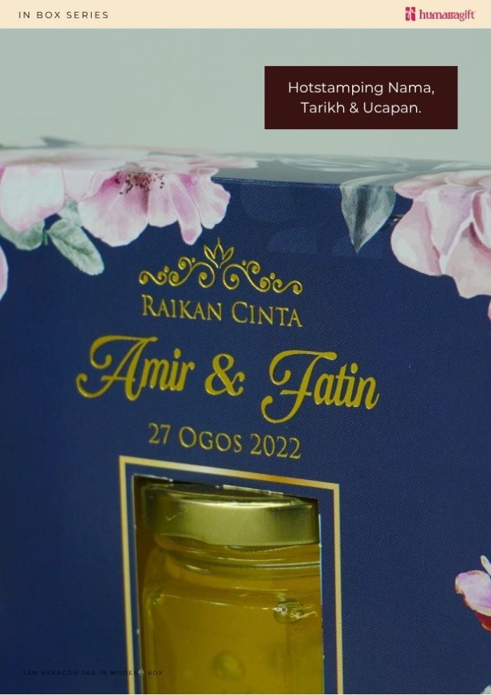 Jam Hexagon Jar In Modena Box - Peach Floral - Image 10