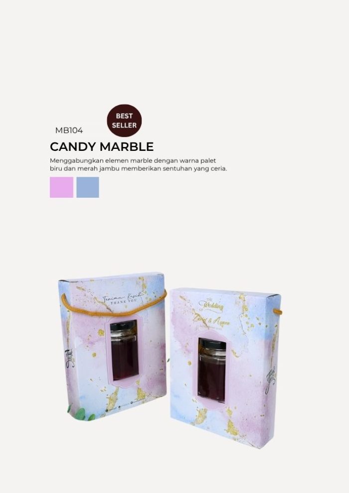 Jam Hexagon Jar In Modena Box - Candy Marble - Image 1