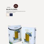 Jam Hexagon Jar In Modena Box - Blue Floral