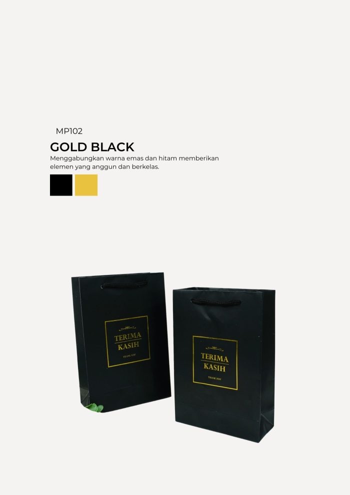 VIP Mini Paper Bag - Gold Black - Image 1