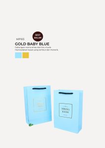 VIP Mini Paper Bag - Gold Baby Blue