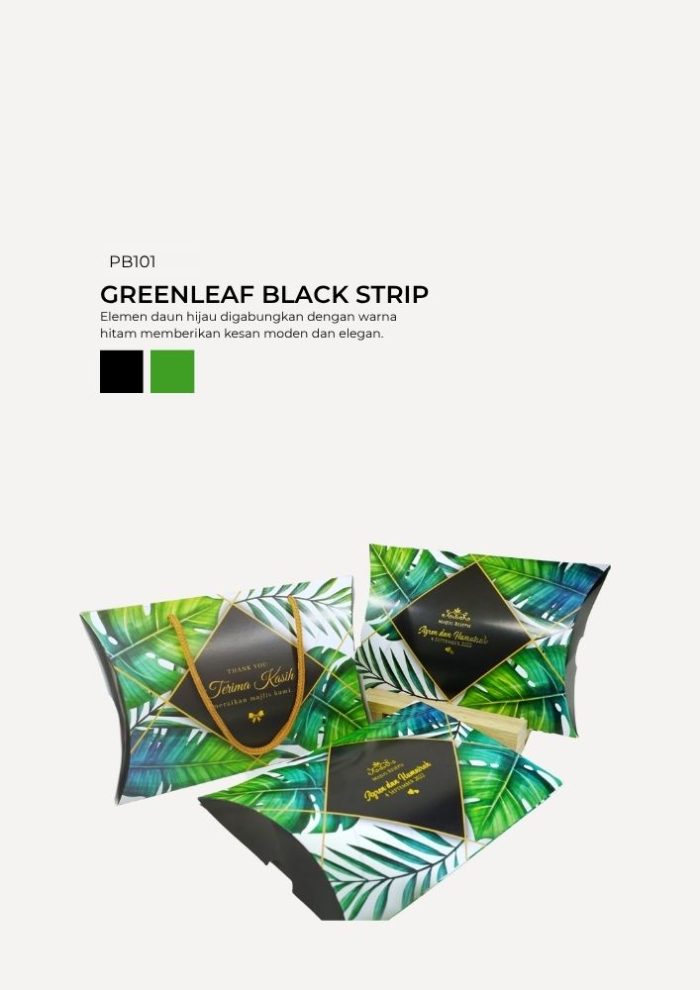 Chip Cookies In Pillow Box - Greenleaf Black Strip - Image 1