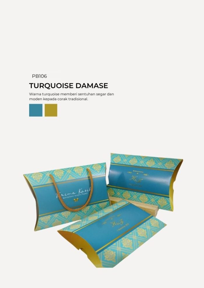 Chip Cookies In Pillow Box - Turquoise Damase - Image 1