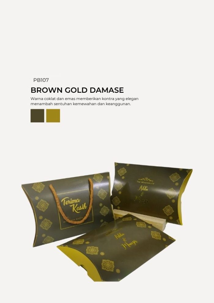 Chip Cookies In Pillow Box - Brown Gold Damase - Image 1