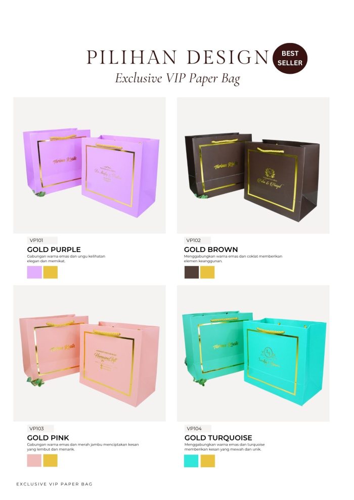 Exclusive VIP Paper Bag - Gold Turquoise - Image 8