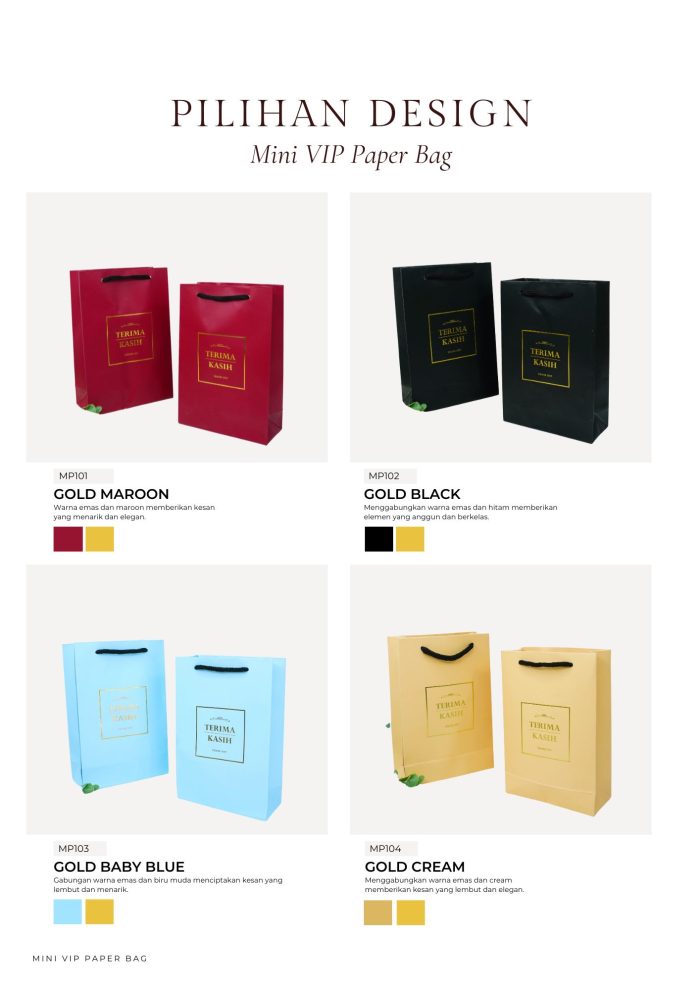 VIP Mini Paper Bag - Gold Baby Blue - Image 8