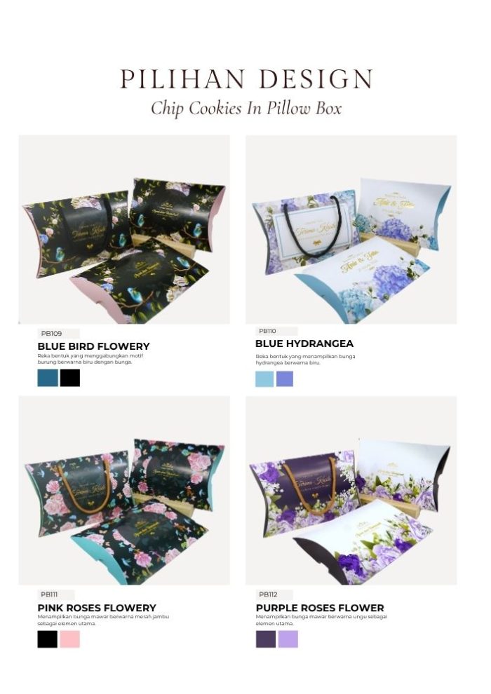 Chip Cookies In Pillow Box - Blue Hydrangea - Image 11