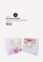 Floral Paper Bag - Red Blue Roses