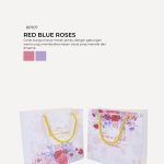 Floral Paper Bag - Red Blue Roses