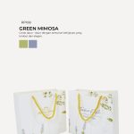 Floral Paper Bag - Green Mimosa