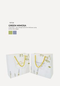 Floral Paper Bag - Green Mimosa