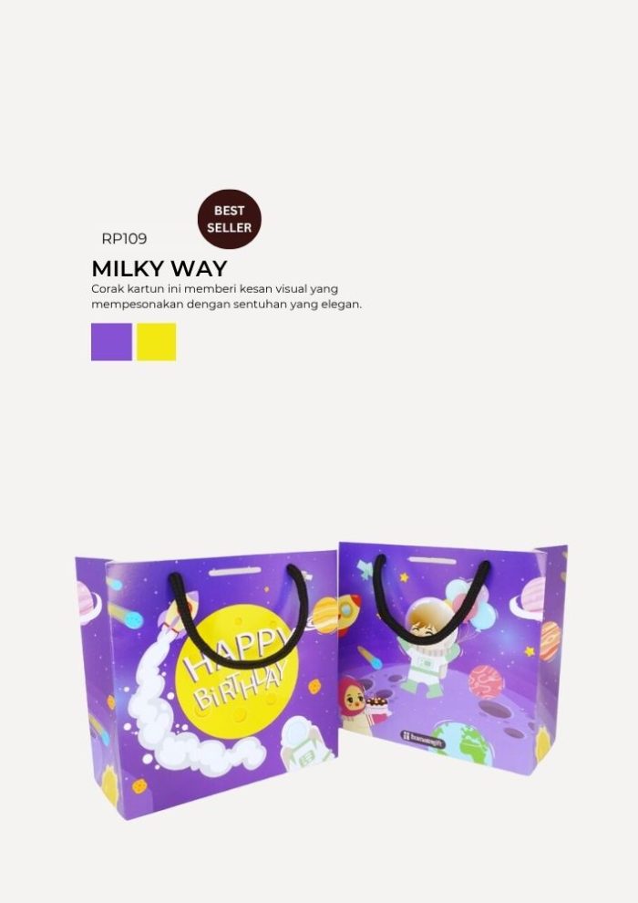 Floral Paper Bag - Milky Way - Image 1