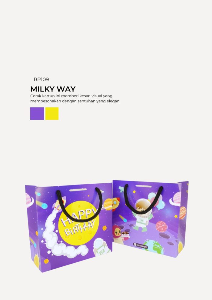 Floral Paper Bag - Milky Way - Image 1