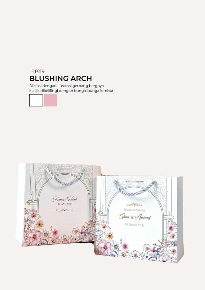 Floral Paper Bag - Blushing Arch - Image 1